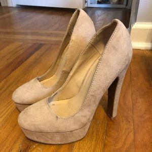 Charlotte Russe nude suede heels